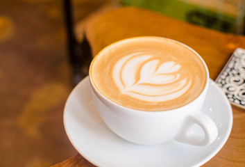 Coffee Shop Latte Art in White Mug