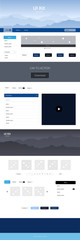 Dark BLUE vector style guide with mountains.