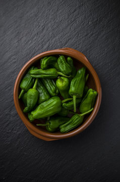 Green spanish peppers, pimientos padron Spanish tapas
