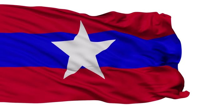 Myanmar Army Flag, Isolated View Realistic Animation Seamless Loop - 10 Seconds Long
