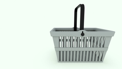 3d basket render on white background