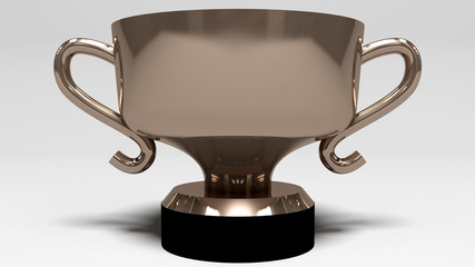 Trophy on white background 3d illustration