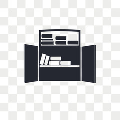 Bookshelf vector icon isolated on transparent background, Bookshelf logo design