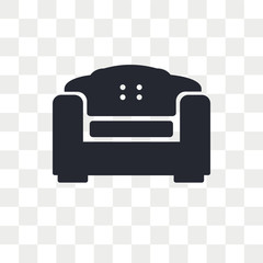Sofa vector icon isolated on transparent background, Sofa logo design