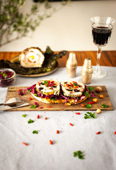 Sandwich with turkey roll and chilli