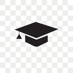 Graduation cap vector icon isolated on transparent background, Graduation cap logo design