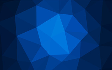 Dark BLUE vector triangle mosaic cover.