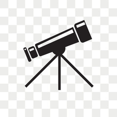 Telescope vector icon isolated on transparent background, Telescope logo design