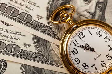 Pocket Watch on Banknotes