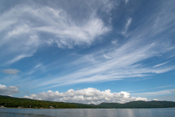 View of Lake Champlain in calm water