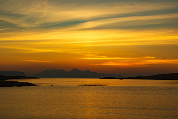 Sunset over the Island of Rum