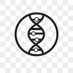 DNA strand vector icon isolated on transparent background, DNA strand logo design