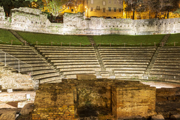 Roman ruins night