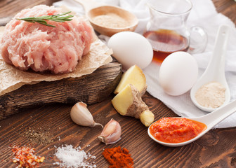 Сhili chicken meatballs with sauce