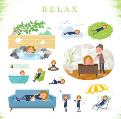 flat type Bob hair black dress women_relax