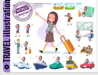 flat type Long hair women_travel