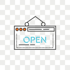 Open vector icon isolated on transparent background, Open logo design