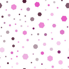 Dark Pink vector seamless texture with colorful hexagons.