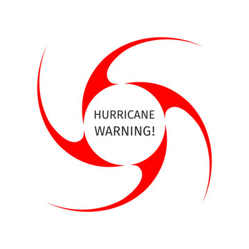 Graphic symbol of hurricane warning