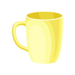 Yellow ceramic tea cup vector Illustration on a white background