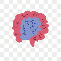 Intestines vector icon isolated on transparent background, Intestines logo design