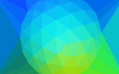 Light Blue, Green vector polygon abstract background with a gem in a centre.