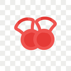 Kettlebells vector icon isolated on transparent background, Kettlebells logo design