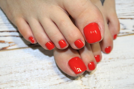 Fashionable Red Pedicure