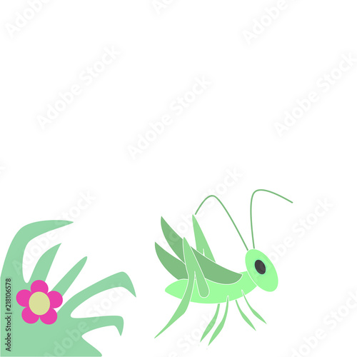 Grasshopper Sitting In Grass Cartoon Stock Image And Royalty Free