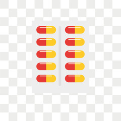 Pills vector icon isolated on transparent background, Pills logo design