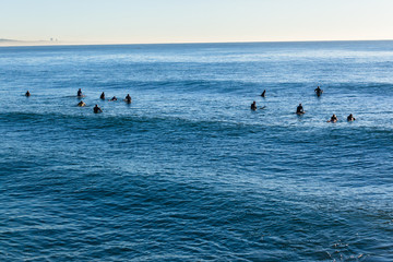 Surfing Longboards Waiting Waves