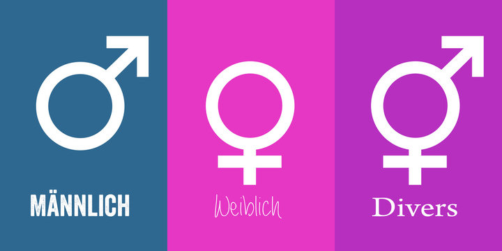 M&auml;nnlich Weiblich Divers Geschlecht Piktogramm