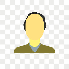 Man vector icon isolated on transparent background, Man logo design