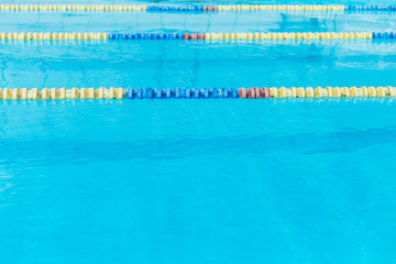 View of the blue pool with launch pad