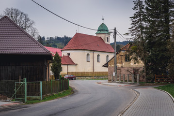 Fototapeta na wymiar St Michael Church in Liptal, small village in historical Moravian region of Czech Republic