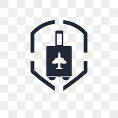 Air travel insurance vector icon isolated on transparent background, Air travel insurance logo design