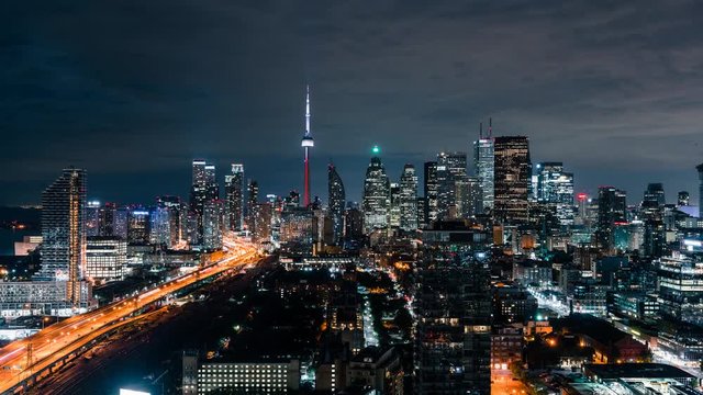 Gardiner Expressway Toronto Skyline Traffic