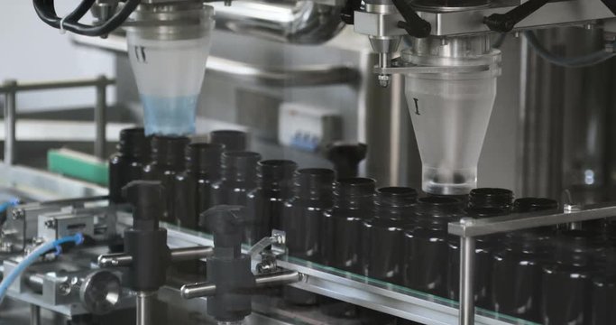 Pill Packaging Machine in Medicine Manufacturing of Pharmaceutical Industry. Production line for tablet packaging 4K