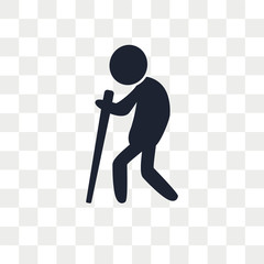 Old Man vector icon isolated on transparent background, Old Man logo design
