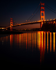 Sunset behind the Golden Gate Bridge