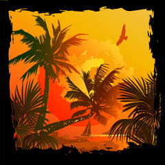 Tropical background vector