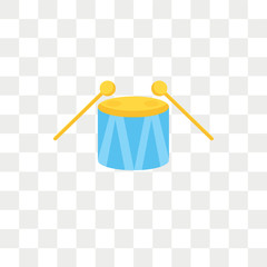 Drums vector icon isolated on transparent background, Drums logo design