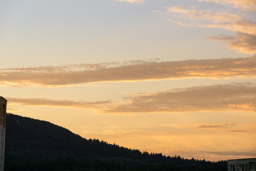 Clouds over the town. Slovakia	
