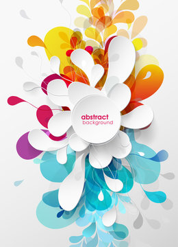 Abstract colored flower background with circles.