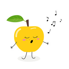 Cute cartoon apple singer