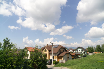 Fototapeta na wymiar Clouds over the town. Slovakia 