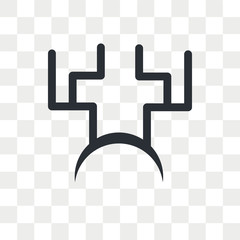 Fototapeta premium Reindeer antlers vector icon isolated on transparent background, Reindeer antlers logo design