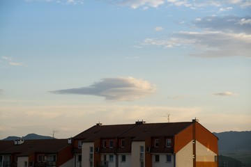 Fototapeta na wymiar Clouds over the town. Slovakia 