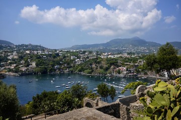 panoramic views of Ischia bridge