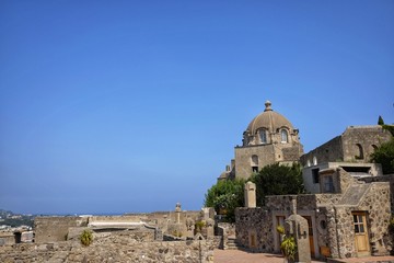 dome of the Immaculate Church in the castle of Ischia